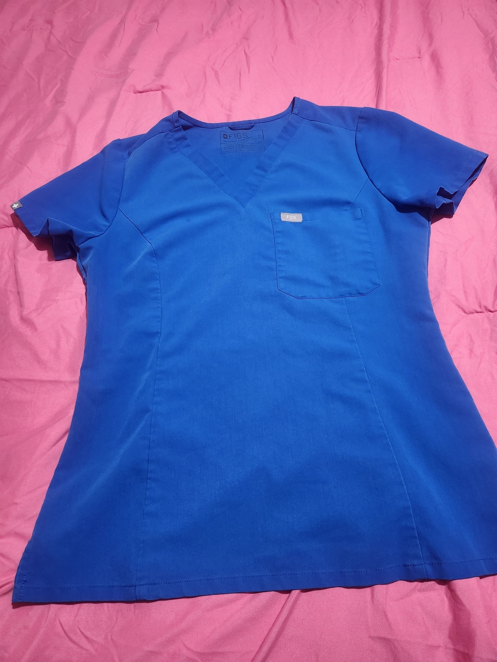 FIGS Catarina Royal Blue V-Neck Scrub Top